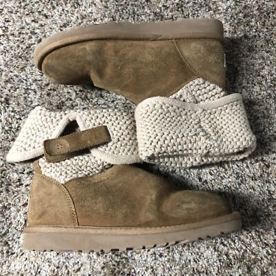 Botas UGG Australia Darrah Tostadas Gamuza/Tejido Niñas Talla 4 M EE. UU. Eur 34 S/N 1013859K Foto 1 de 4
