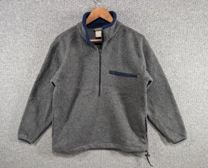LL Bean Vintage Women's Grey Outdoor Hiking Half Zip Soft Fleece Jacket M - Picture 1 of 11