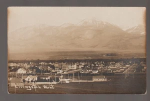Livingston MONTANA RPPC c1910 BIRDSEYE VIEW Town SNOW-CAPPED MOUNTAINS MT - Picture 1 of 2