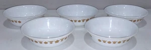 Set 5 zuppiere cereali vintage Corelle by Corning Butterfly oro 6,25" usate in ottime condizioni - Foto 1 di 4