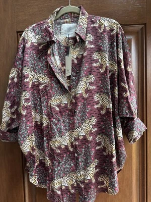 Nuevo con etiquetas Pijama Estampado Fresco Anthropologie Bagheera Cheetah Lounge 2 piezas Corto Slv Talla M Foto 1 de 4