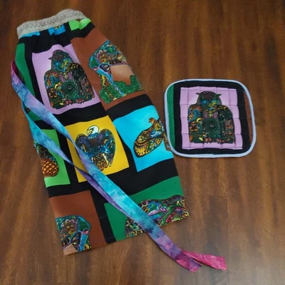 ¡Delantal de cintura de cocina casero de un bolsillo con soporte a juego! Foto 1 de 4