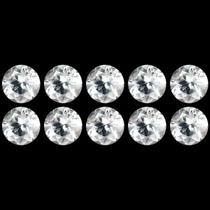 2.18Ct [10 Pcs Lot] Marvelous Round 4 MM 100% Natural White Brazil PETALITE! - Picture 1 of 5