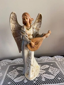 1993 Fontanini Depose Italy 12” Angel With Mandolin Signed E Simonett - Picture 1 of 3