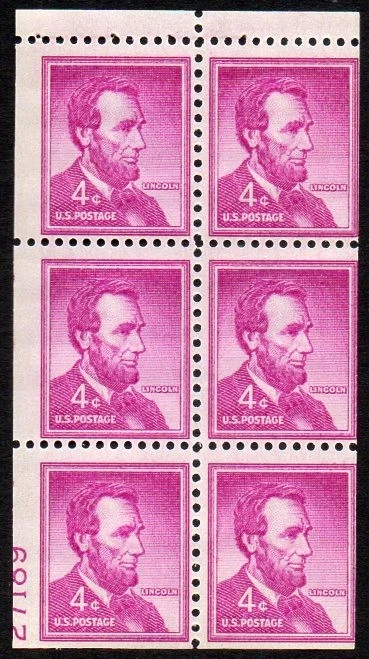 1036b 4c Lincoln miscut 55% #27189 LL MNH - Image 1 of 1