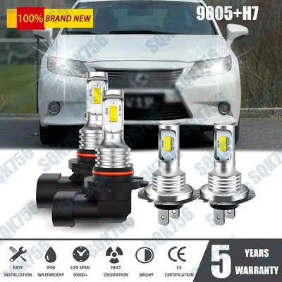 Para Lexus ES300 1997-2003 4X 9005+H7 Faros LED Delanteros Luz Alta Baja H Foto 1 de 4