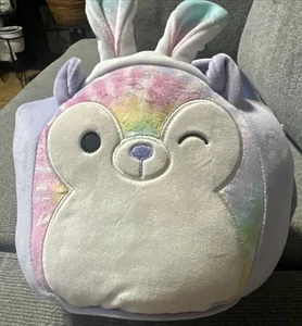 Squishmallows Babette Hase Kaninchenohren 8 Zoll Batik rosa lila Korb mit Griff - Bild 1 von 4