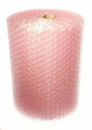 62.5' x 24" Roll 1/2" (Lg) Pink Anti-Static Bubble Cushioning Wrap Free Shipping - Image 1 of 1