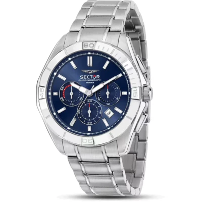SECTOR 790 OROLOGIO UOMO R3273636004 ACCIAIO CRONO 42mm BLU LIST 289€ SOTTOCOSTO - Immagine 1 di 3