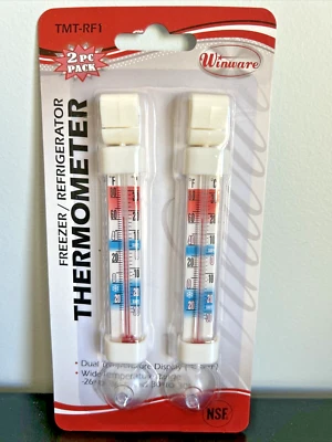 WINCO Freezer Refrigerator Fridge Thermometer Vertical, Winware TMT-RF1, 2 Pack