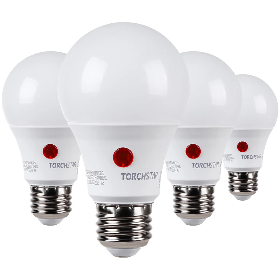 TORCHSTAR 9W (60W Eqv.) Dusk-to-Dawn A19 Photo Sensor LED Light Bulb, CRI80+ - Image 1 of 4
