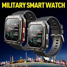 Military Smart Watch for Men(Answer/Make Calls) Rugged Tactical Fitness Tracker.