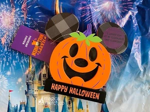 2021 Disney Parks Happy Halloween Pumpkin Mickey Mouse Light Up Decor - Picture 1 of 1