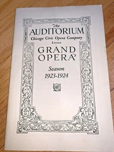 1923-1924 CHICAGO CIVIC OPERA COMPANY Grand Opera Program - L'AFRICANA - Imagen 1 de 12