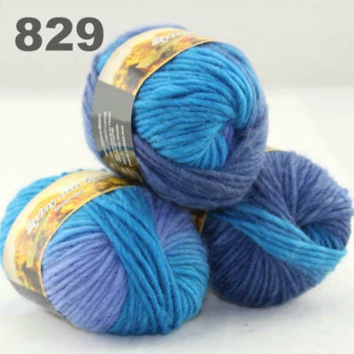 SALE 3BallsX50gr Warm Colorful Rugs Knitting Wool Blankets Crocheted Yarn 29 - Image 1 of 4