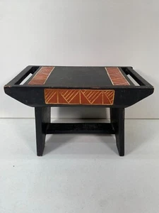 African Wooden Foot Stool Made in Ghana - Vintage - Picture 1 of 10