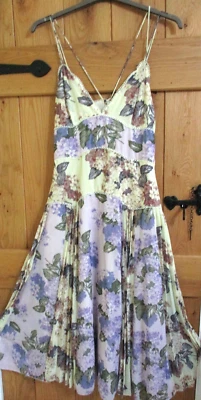 Asos women's lemon lilac floral strappy midi summer dress occasion size 12 BNWT - image 1 of 4