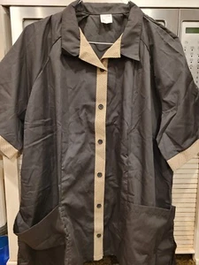 SUPERIOR UNIFORM GROUP 3xl SHORT SLEEVE BUTTON FRONT.housekeep,attendants. Brown - Picture 1 of 1