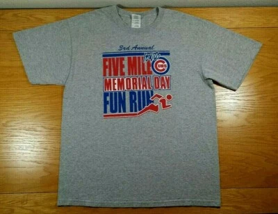 IOWA CUBS 芝加哥小熊队 AAA 小联盟纪念日趣味跑步 T 恤男式 L — 第 1/2 张图片