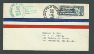 C10 FDC June 18 1927 Unofficial AMF Cancels Blue & Black At Chicago A Bahr---- - Afbeelding 1 van 1