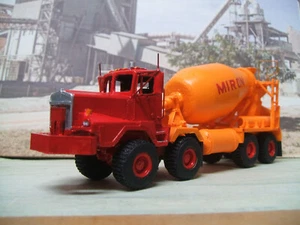 RARE 1/87 HO CUSTOM BUILT - 8WD KENWORTH C500 HEAVY DUTY CEMENT MIXER TRUCK - Picture 1 of 14