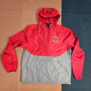 Somers Wrestling Holloway Jacket Men Medium Red 1/2 Zip Windbreaker Hooded U8a - Picture 1 of 9