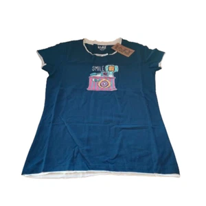 Lazyone Women Pyjama Top PJ T-Shirt Nightshirt Nightwear Sleepwear Cotton D4 - Picture 1 of 3