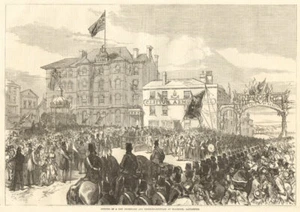 Clifton Arms. New promenade drinking-fountain Blackpool Lytham St Annes 1870 - Picture 1 of 1