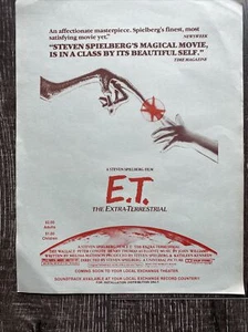 E.T. The Extra Terrestrial Vintage 1982 Military Exchange Flyer RARE!!! - Picture 1 of 1