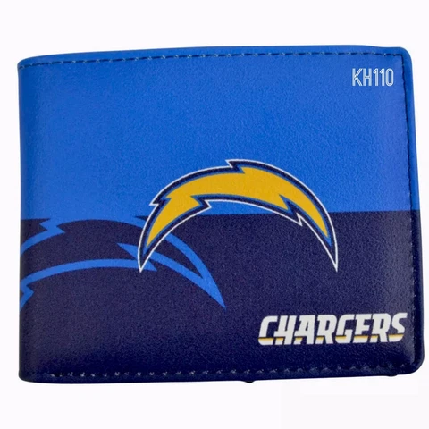 NFL Los Angeles Chargers Wallet Men's Printed Logo Bi-Fold Wallet Cover