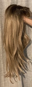 Brown Bomb ombre blonde long wig with short bangs - Picture 1 of 4