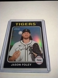 2024 Topps Heritage High Number Jason Foley Chrome Black Refractor /75 #718 - Picture 1 of 3
