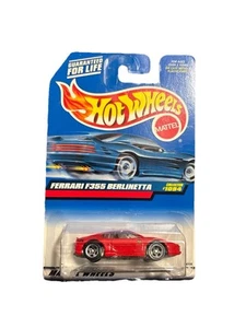 Ferrari F355 1999 con licencia oficial rojo vintage cardado Hot Wheels - Imagen 1 de 1