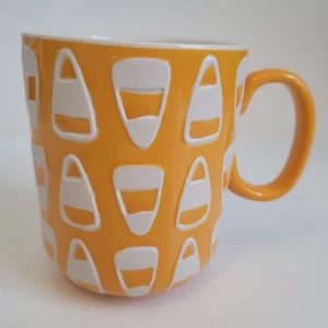 Walgren Co. Candy Corn Mug Yellow White Raised Halloween Coffee Cup See Descript - Picture 1 of 14