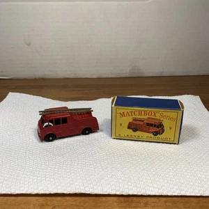Vintage Matchbox Lesney No.9 Merryweather Fire Engine Truck & Box Minty - Picture 1 of 24