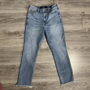 Jeans donna Hollister blu ultra alto alla caviglia cropped con lavaggio vintage tg 28 - Foto 1 di 12