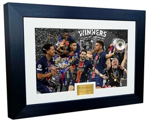Signed PSG Champions League Winners 2025 Photo Photograph Picture Frame Paris - Picture 1 of 2