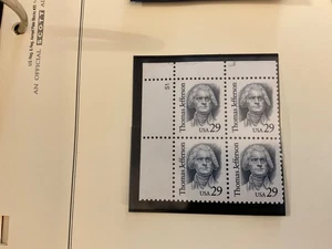 US Stamps Scott 2185 29c 1993 4 stamp plate block Thomas Jefferson MNH - Picture 1 of 1