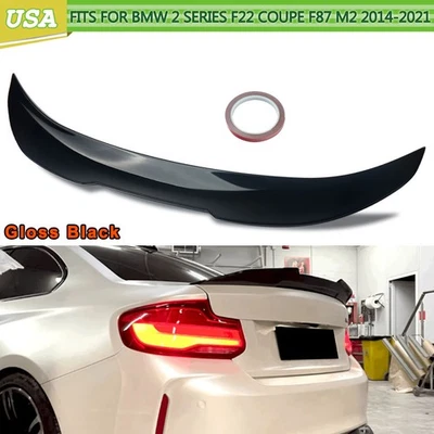 For 14-21 BMW 2 Series F87 M2 Coupe F22 PSM Style Gloss Black Rear Trunk spoiler Foto 1 de 4