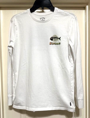 Billabong Boys Long Sleeve T-Shirt Size Large 14 White Graphic - Image 1 of 4