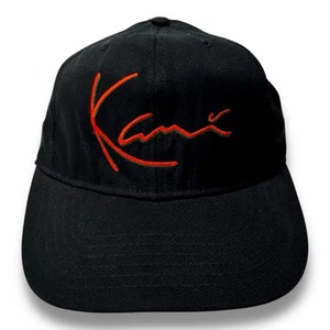 Karl Kani Vintage Años 90 SnapBack Sombrero Gorra Script Logo Tupac Hip Hop Negro EE. UU. - Imagen 1 de 7