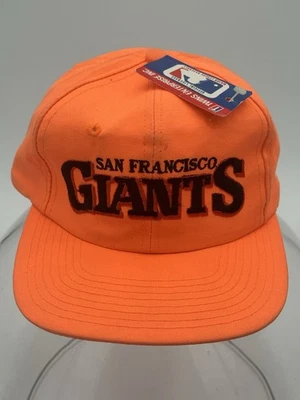 Vintage San Francisco Giants Snapback Hat Baseball Neon Orange Twins MLB Tags - Image 1 of 4