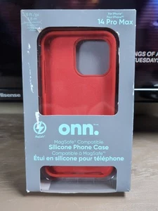 Onn. ONA23WI623C MagSafe Compatible Silicone Case for iPhone 14 Pro, Red - Picture 1 of 7