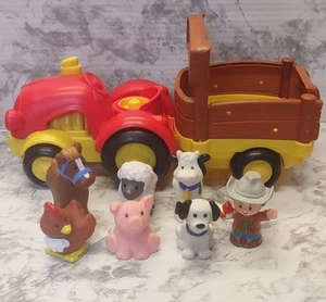 Tractor agrícola Fisher Price Little People Tow N Pull con 6 animales y enmarcador - Imagen 1 de 10