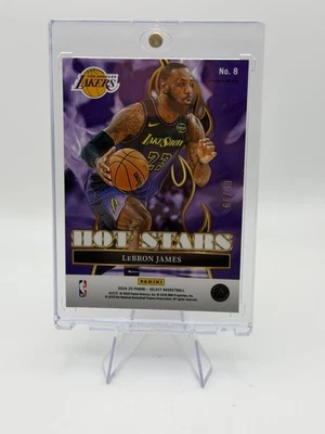 2024-25 Panini Select - Hot Stars LeBron James #8 Purple Cracked Ice Prizm /75  - Image 1 of 2