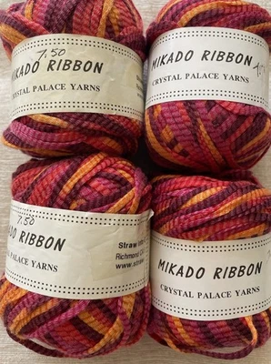 Lote de 4, hilo de cinta Crystal Palace Mikado, col#7306B, multicolor Foto 1 de 3