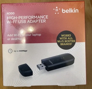NEW Belkin N300 High Performance Wireless Wi-Fi USB Adapter - Picture 1 of 2