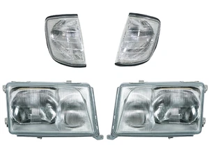 Scheinwerfer Set H3/H4 LWR, weiße Blinker für Mercedes A124 C124 S124 W124 93-96 - Bild 1 von 10