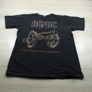 Vintage AC/DC Shirt Mens Medium For Those About To Band Tee 90s Cannon Anvil - Picture 1 of 17