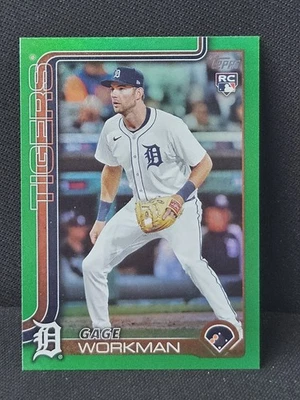 2025 Topps Update #US118 Gage Workman RC Detroit Tigers Green Foil /99 - Image 1 of 2